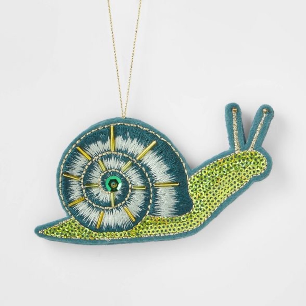 Felt Snail Christmas Tree Ornament -sequin nwt